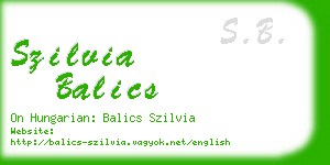 szilvia balics business card